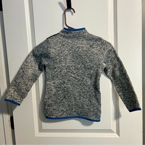 Nautica Pullover sweater with zipper. Boys(5) Gray, and black/ blue accents. - Picture 3 of 9